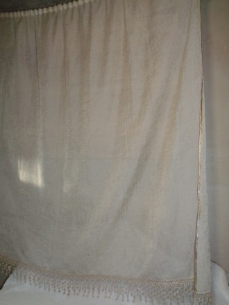 Продается новая тюль бежевого цвета с красивым кружевом на шторной ленте, ткань . . фото 8