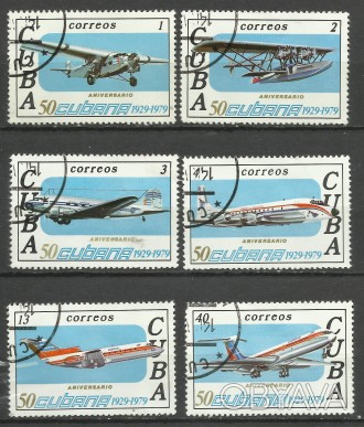 Продам марки Кубы 6 шт (гашеные) 40 грн.
1979 г. 50 лет кубинским авиалиниям 
. . фото 1