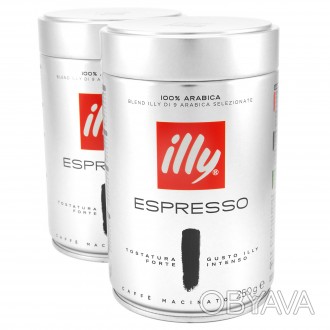 Кофе Illy Espresso Dark — молотая смесь из девяти элитных сортов арабики, зерна . . фото 1