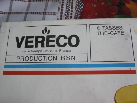 Кофейный сервиз (6 чашек и 6 блюдечек) Vereco, производства Франции 1970-х годов. . фото 8