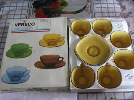 Кофейный сервиз (6 чашек и 6 блюдечек) Vereco, производства Франции 1970-х годов. . фото 7