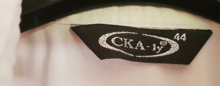 Белая стрейчевая блуза CKA-ly.Размер 44. По замерам: длина 57/35 см, ПОГ – 42,5 . . фото 5