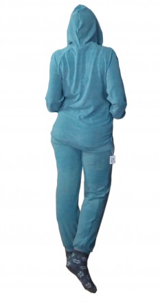 костюм спортивный,  велюр, из хлопка, (80% ), полиамид15%, еластан 5%.цвет серо-. . фото 3