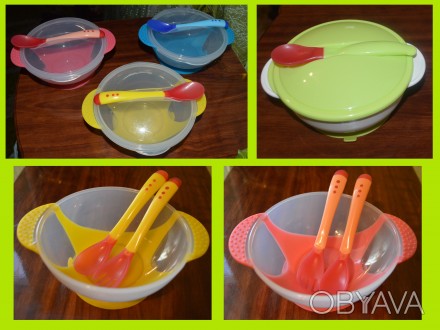 Предлагаю наборы детской посуды для кормления малыша с термодатчиком (когда темп. . фото 1