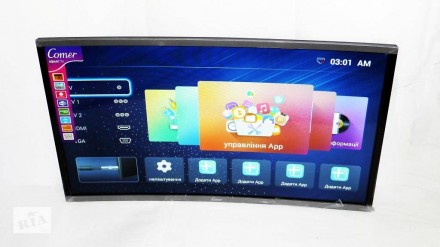 LCD LED Телевизор Comer 32" Изогнутый Smart TV, WiFi, 1Gb Ram, 4Gb Rom, T2, USB . . фото 2
