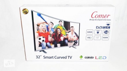 LCD LED Телевизор Comer 32" Изогнутый Smart TV, WiFi, 1Gb Ram, 4Gb Rom, T2, USB . . фото 8