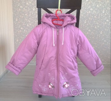 Продається зимова курточка, рожевого кольору для дівчинки у відмінному стані, рі. . фото 1