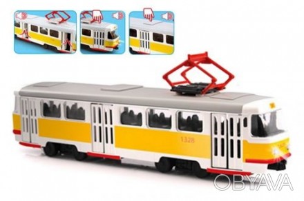 Масштабированная модель трамвая от Play Smart из серии «Автопарк» c точной детал. . фото 1