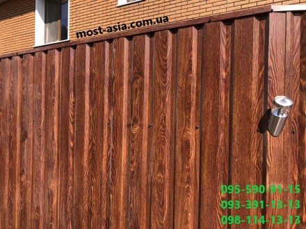 Забор из профнастила под цвет рустикального дуба производим по бюджетной цене в . . фото 3