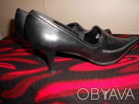 Туфли женские кожаные,новые, черного цвета, с удлиненным носком, р. 36, подъем р. . фото 5