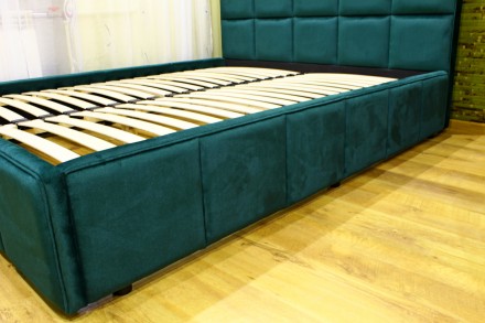 Мягкая кровать 160 х 200 см. Кровать со вставками мягких панелей. Кровать оснаще. . фото 6