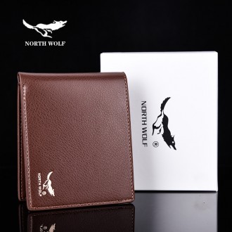 Классический мужской кошелек от бренда NORTH WOLF.
Структура кошелька: 5 карман. . фото 2