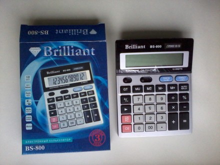 Калькулятор BRILLIANT BS-800 12-разрядный с одноуровневой памятью и ЖК-дисплеем.. . фото 3