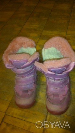 Зимние кожаные сапоги на девочку торговой марки Шалунишка. Сапоги качественные. . . фото 1