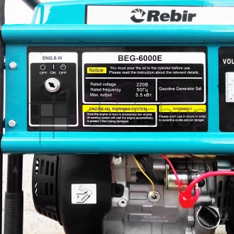 Електрогенератор бензиновий Rebir BEG 6000E, ном./макс. потужність 5/5.5 кВт, 4-. . фото 5