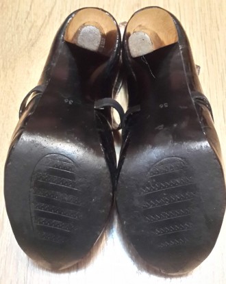 Чёрно - зеленые переливающиеся, лакированные туфли на высоком каблуке (12 см) и . . фото 6