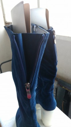 Продам стильные женские сапоги из натурального замша насыщенного синего цвета из. . фото 5