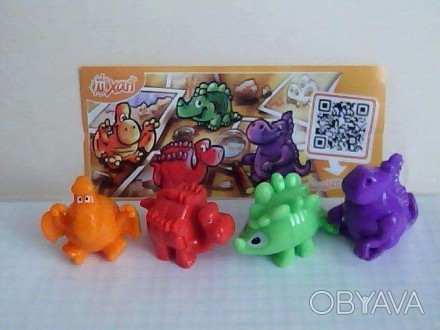 Продам серию Динозавры-трафареты. В серии 4 игрушки + 1 вкладыш. Пересылаю. Смот. . фото 1