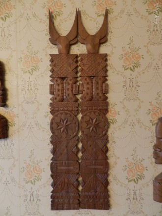 Орнамент настенный из палисандра (рога зебу). В комплекте 2 изделия. Высота изде. . фото 2