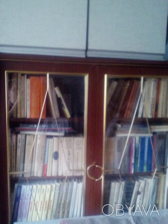 Шкаф книжный с 2-мя стеклянными дверками,оформленными металлическими прутьями "п. . фото 1