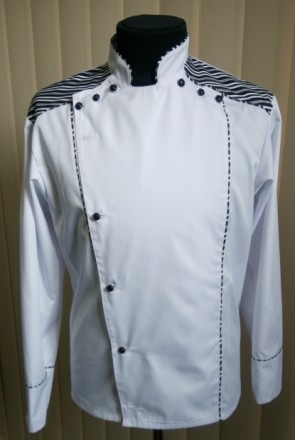 Поварская куртка Дионис выполнена с центральной двубортной застежкой с поварским. . фото 2