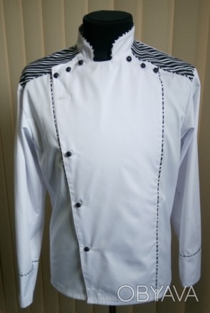 Поварская куртка Дионис выполнена с центральной двубортной застежкой с поварским. . фото 1
