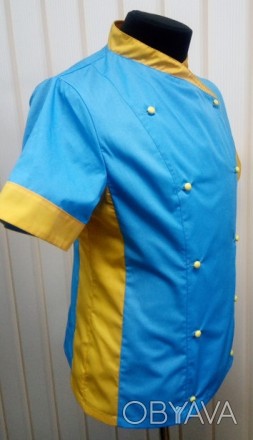 Куртка для повара Символ двубортный с центральной застежкой на поварских пуговиц. . фото 1