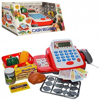 корзина, продукты, сканер, деньги, калькулятор, звук, свет., на батар., в коробк. . фото 2