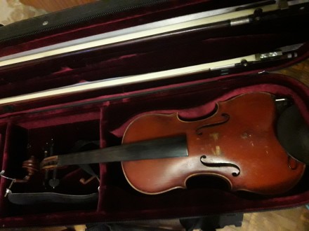 Немецкая скрипка полумастеровая (ручная работа заводской сборки), 55 лет, звук а. . фото 4
