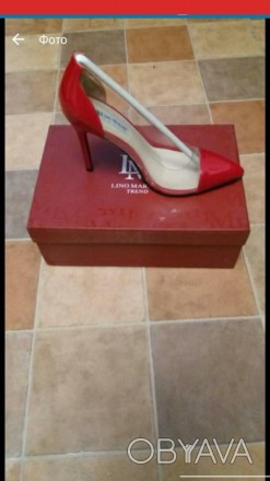 Продам красивые лаковые туфли, ярко красного цвета. Размер 36, новые , только ме. . фото 1