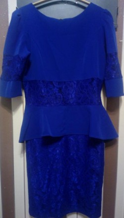 Красивое платье синего цвета .в идеальном состоянии,одевалась 3 раза на мероприя. . фото 4