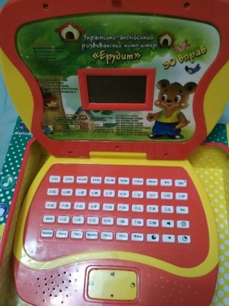 Новый детский ноутбук"Эрудит" с мышкой(украинско-английский развивающий компьюте. . фото 2