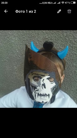 Картонная маска с нанесением голограммы "Смерти в шляпе". . фото 3