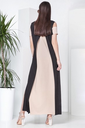  Длинное дизайнерское платье с асимметричным низом. Материал- вискоза-хлопок Раз. . фото 10