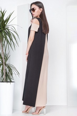  Длинное дизайнерское платье с асимметричным низом. Материал- вискоза-хлопок Раз. . фото 11