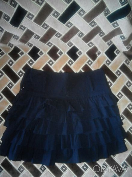 Продам юбку чёрного цвета, материал тянется (эластан), размер 42, длина 37 см, П. . фото 1