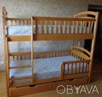 Производим Детские двухьярусные деревяные кровати Карина и Карина-Люкс. по самым. . фото 2