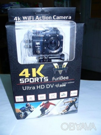 Видеокамера, экшен камера Q6FB 4K, с WiFi, вес 60 гр, 2 дюйма ЖК-дисплей , 320 х. . фото 1