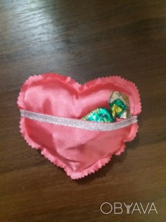 Валентинка сердечко с карманом для конфеты или другого маленького сюрприза разме. . фото 1
