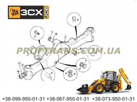 458/20554 Чулок моста переднего JCB CX3  458/20744, 458/20346, 448/42801, 458/20. . фото 2