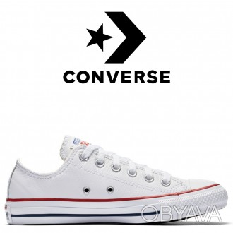 Кеды Converse Chuck Taylor All Star ⭐ оригинал, белые, кожаные, низкие,   модель. . фото 1