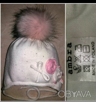 Комплект зимняя детская шапочка+шарф для девочки от польского бренда головных уб. . фото 1
