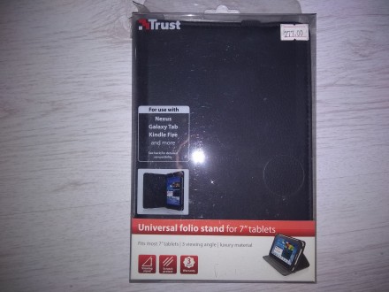 TRUST Universal 7" - Folio Stand for tablets Black
Универсальная обложка с регу. . фото 5