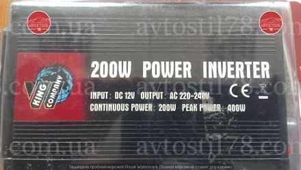 Преобразователь напряжения 12V-220V 200W модифицирован. волна
Инвертор (преобраз. . фото 2