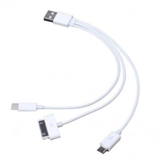 USB кабель 3 в 1 для iPhone 5, 6, 6S, Samsung S3, S4, S5 и других. . фото 4