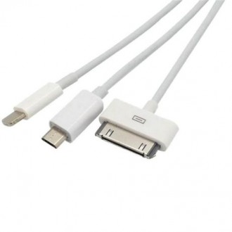 USB кабель 3 в 1 для iPhone 5, 6, 6S, Samsung S3, S4, S5 и других. . фото 2