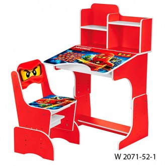 Детская парта со стульчиком W 2071 для дома. И столик и стульчик можно регулиров. . фото 6