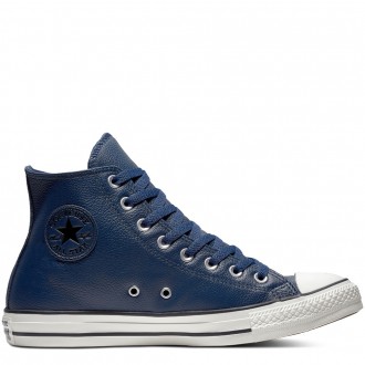 Кеды Converse Chuck Taylor All Star ⭐ оригинал, синие, кожаные, высокие,   модел. . фото 2