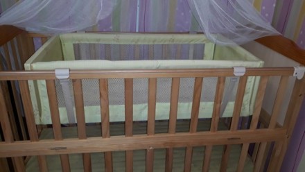 Кроватка-манеж раскладывается в длину по росту ребёнка,матрас,люлька качалка для. . фото 3