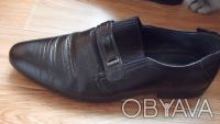 туфли для подростка, 40 размер, на узкую ножку, классика с узким носком, черные,. . фото 3